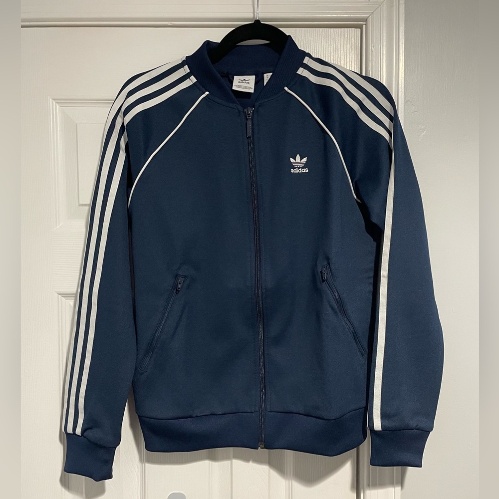 adidas Navy Tracksuit Jacket & Joggers Set with Trefoil Logo